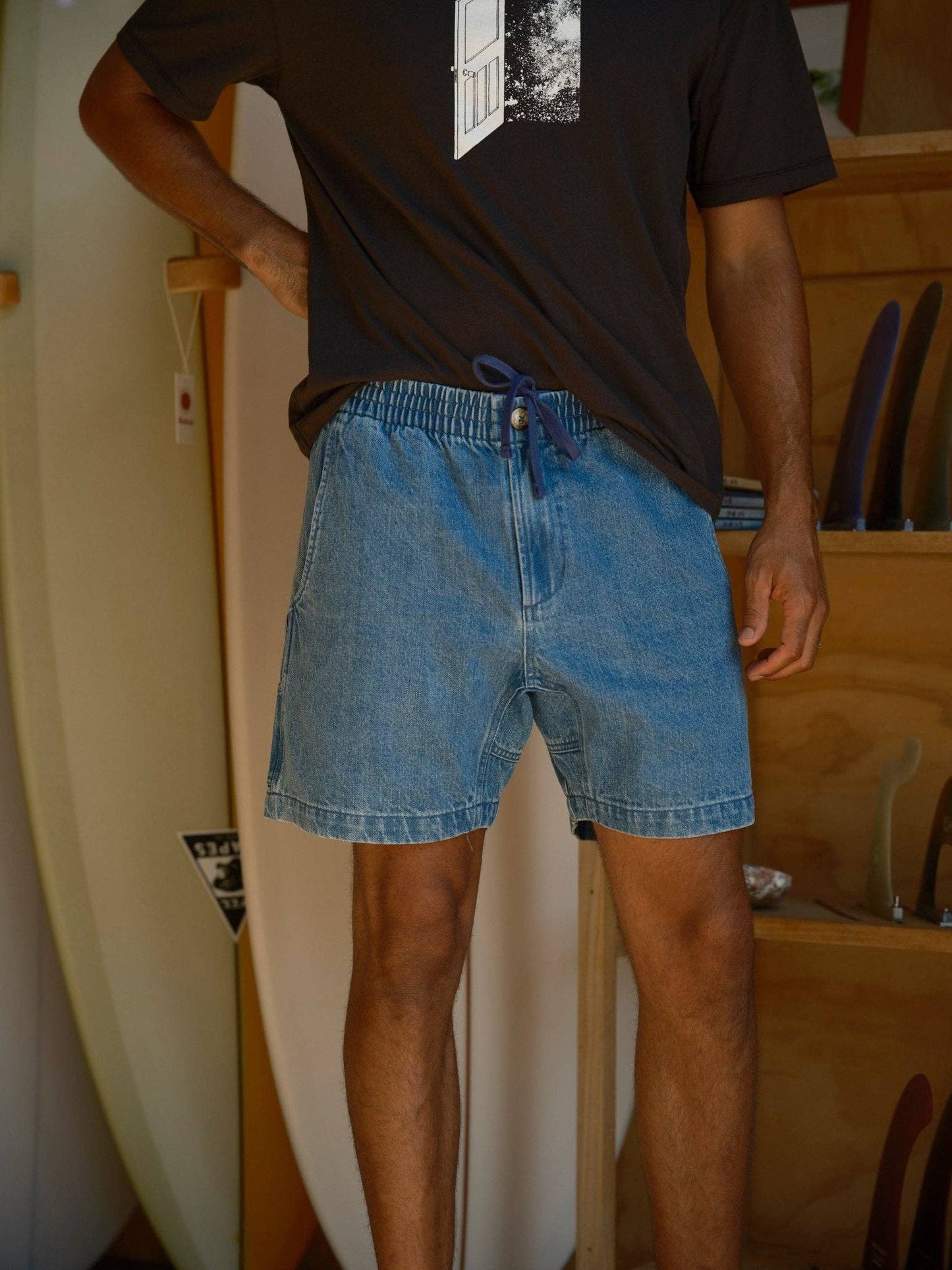 Mollusk - Pinnacle Shorts: Indigo Denim / XL