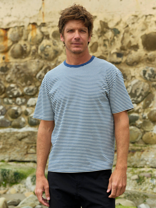 Mollusk - Striped Heavy Tee - Natural & Indigo