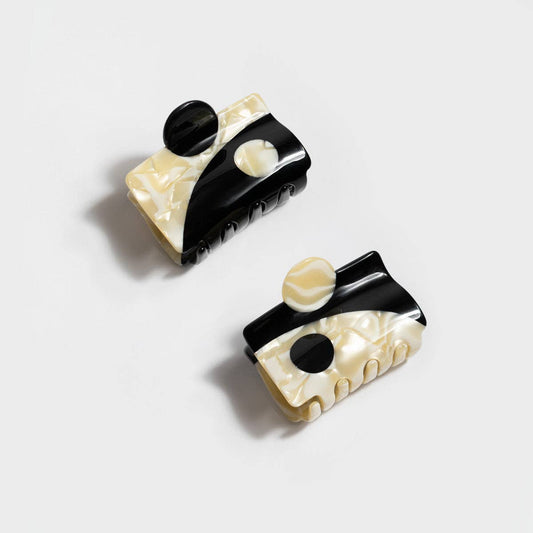 WINONA IRENE - Balance Black Claw Set - Yin Yang Acetate Modern Hair Clips