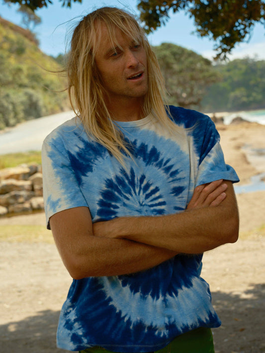 Hemp Tee: Indigo Tie-Dye