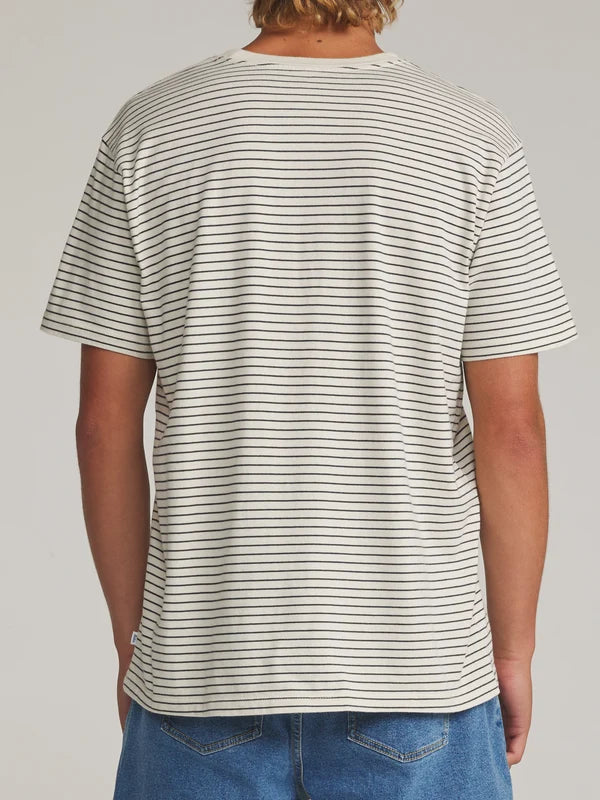 Finley Pocket Tee | Vapor & Black Wash Stripe
