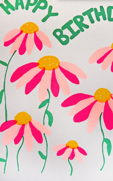 Alphabet Studios - DROOPY DAISIES BIRTHDAY GREETING CARD