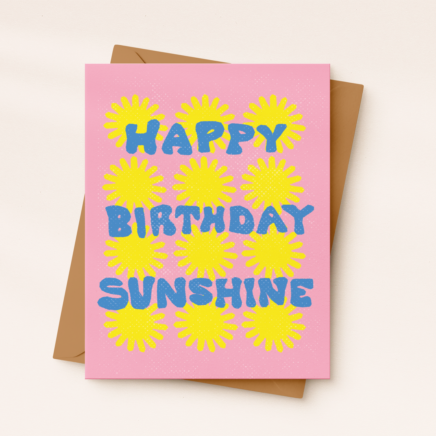 Happy Birthday Sunshine Card | Bright Birthday Card | Retro