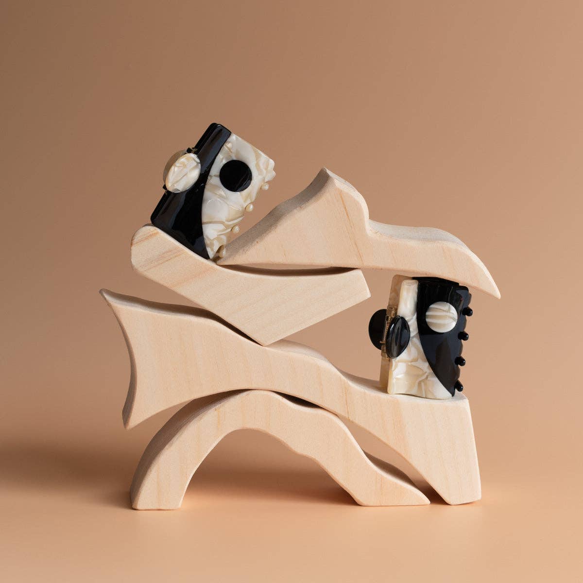 WINONA IRENE - Balance Black Claw Set - Yin Yang Acetate Modern Hair Clips