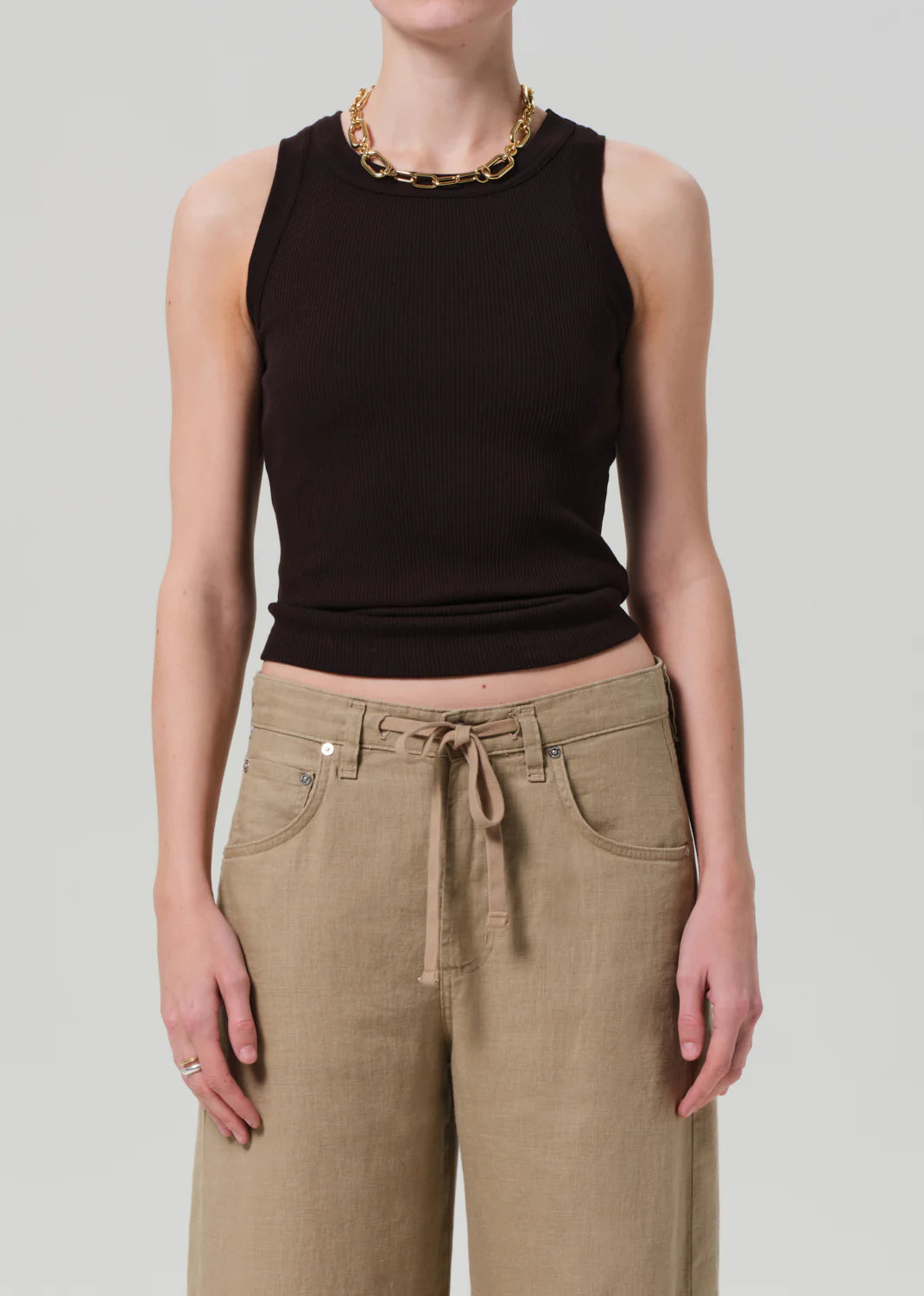 Isabel Rib Tank | Chocolate