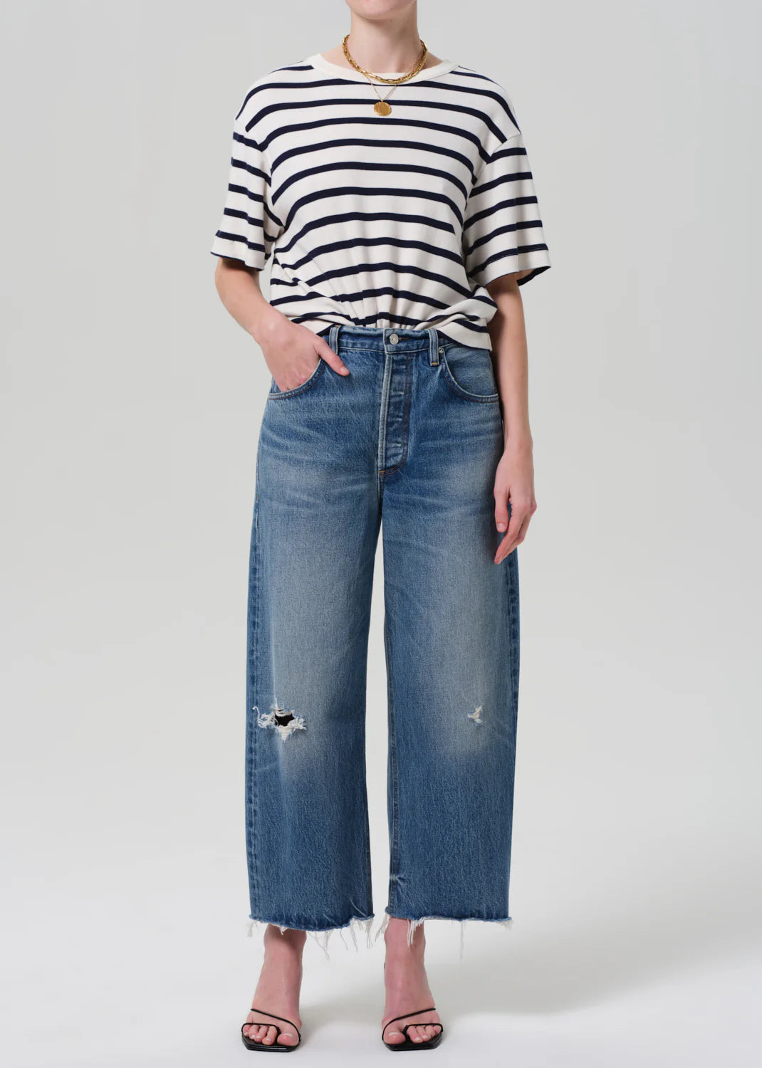 Goldie Tee | Azure Stripe