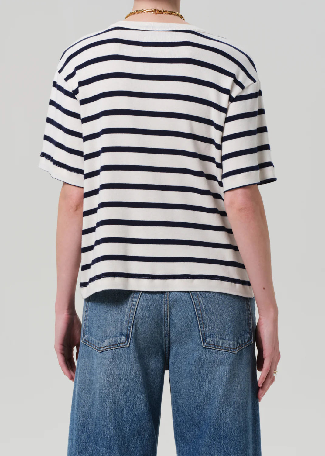 Goldie Tee | Azure Stripe