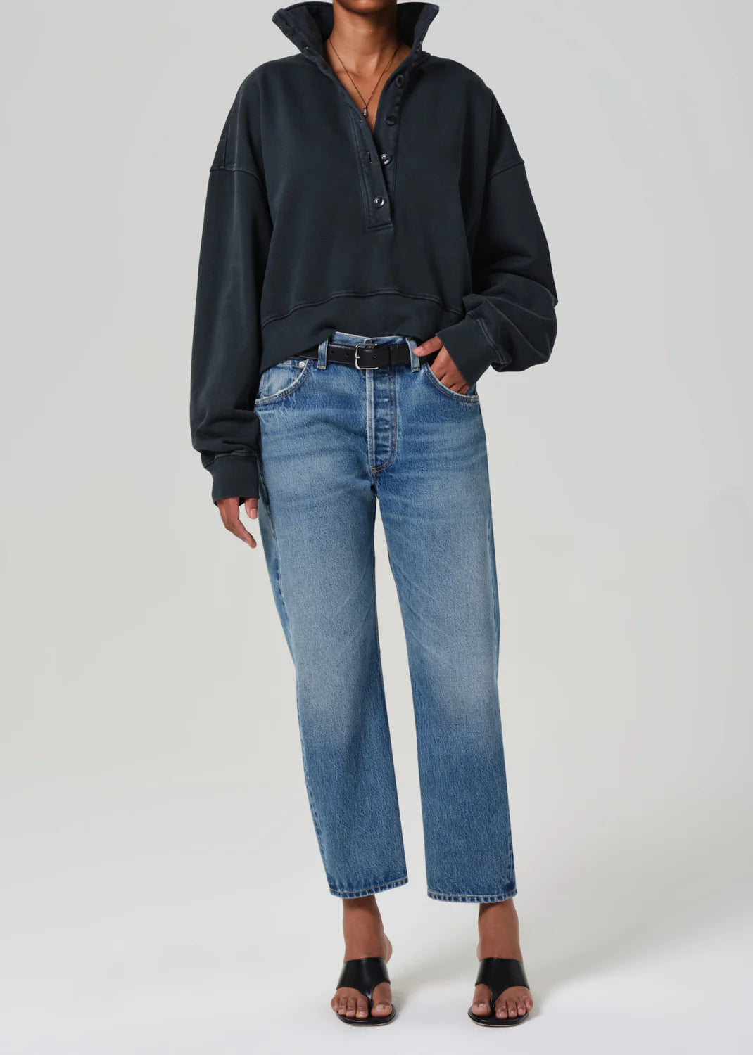 MIRELLE FUNNEL NECK | CHARCOAL
