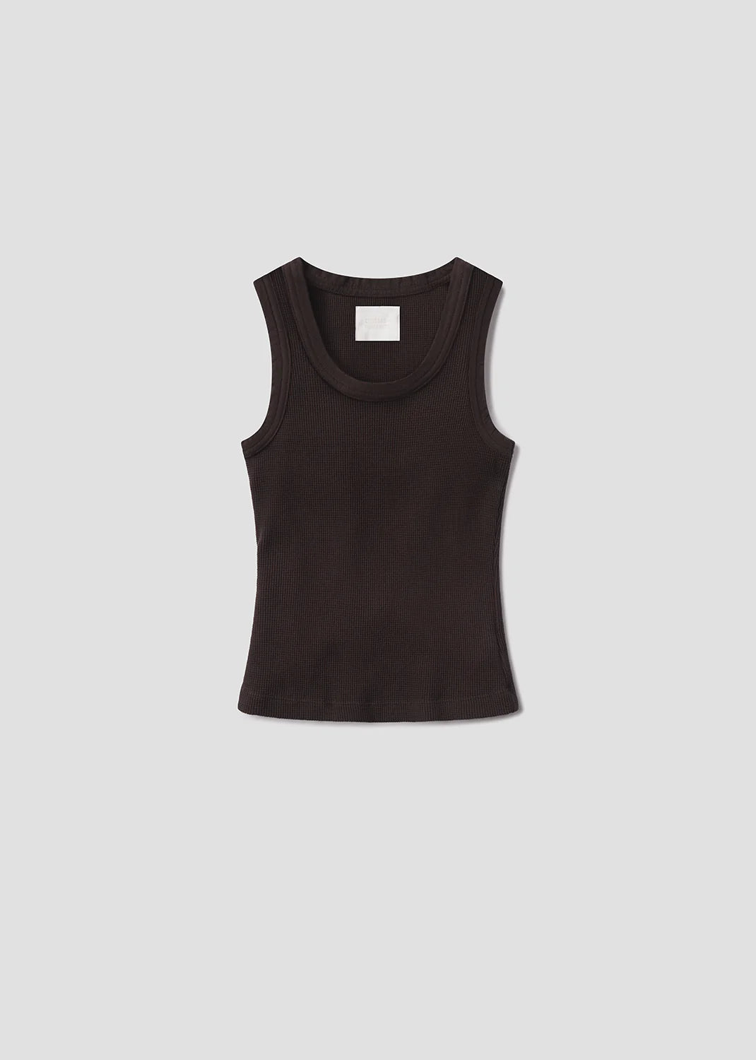 Inez Waffle Tank In Chocolate