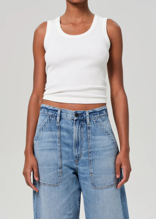 Inez Waffle Tank In Pashmina