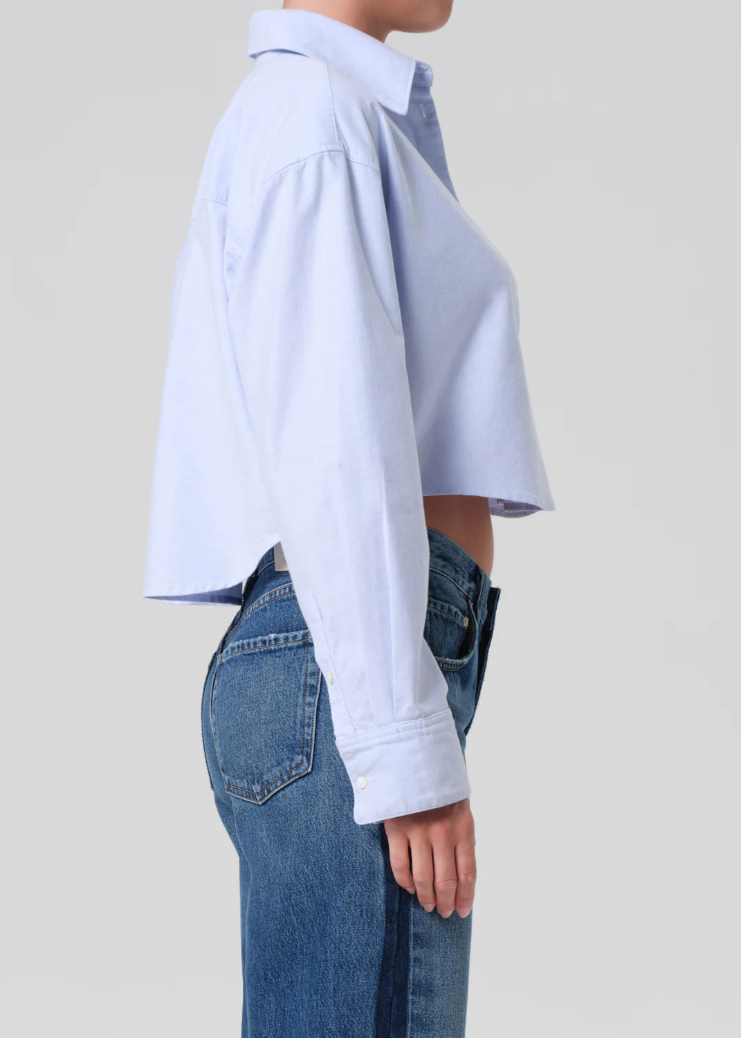 Ana Cropped Shirt In Blue