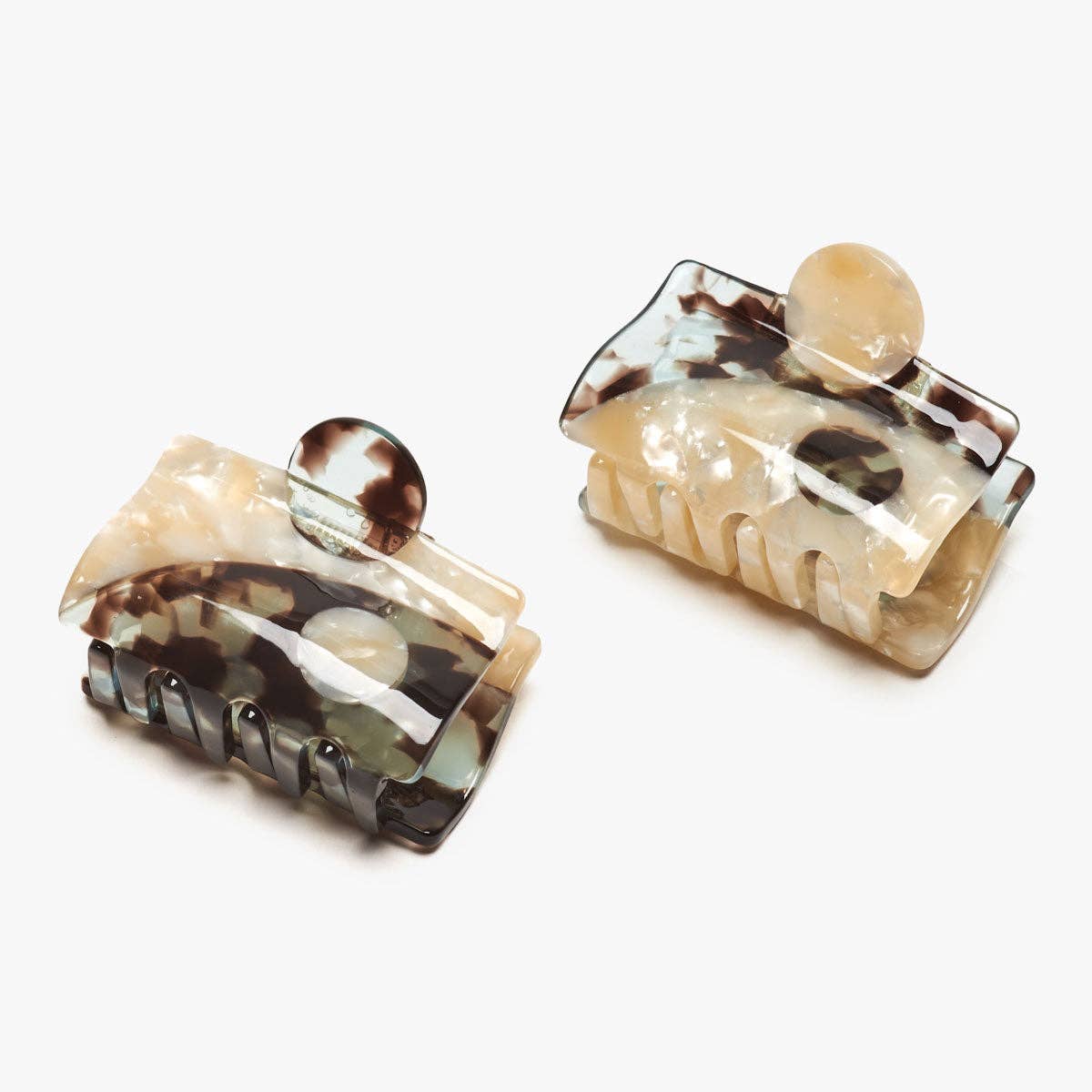 WINONA IRENE - Blue Tortoise Balance Claw Set - Acetate Hair Clip Accessory