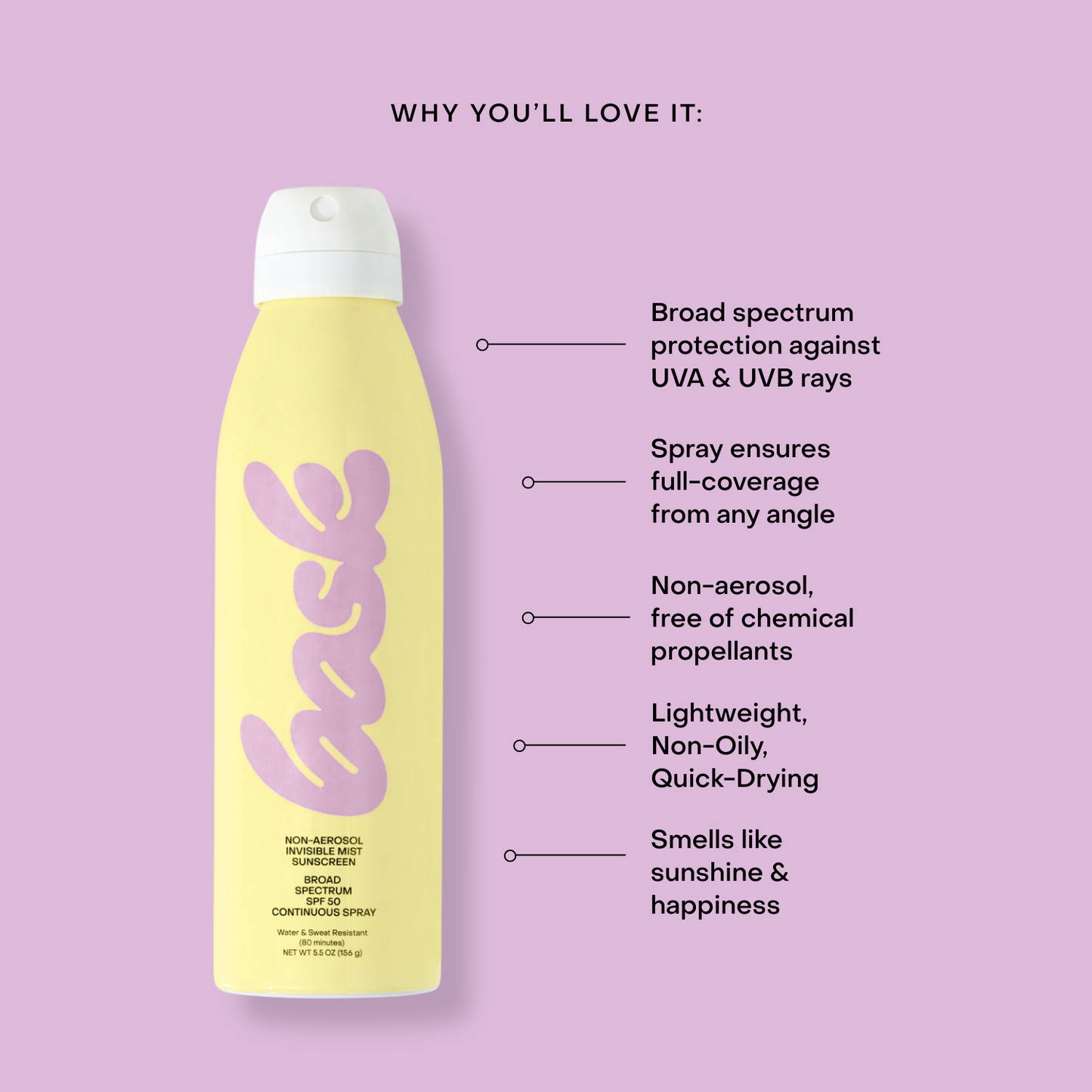 Bask Sunscreen - Bask SPF 50 Non-Aerosol Spray Sunscreen