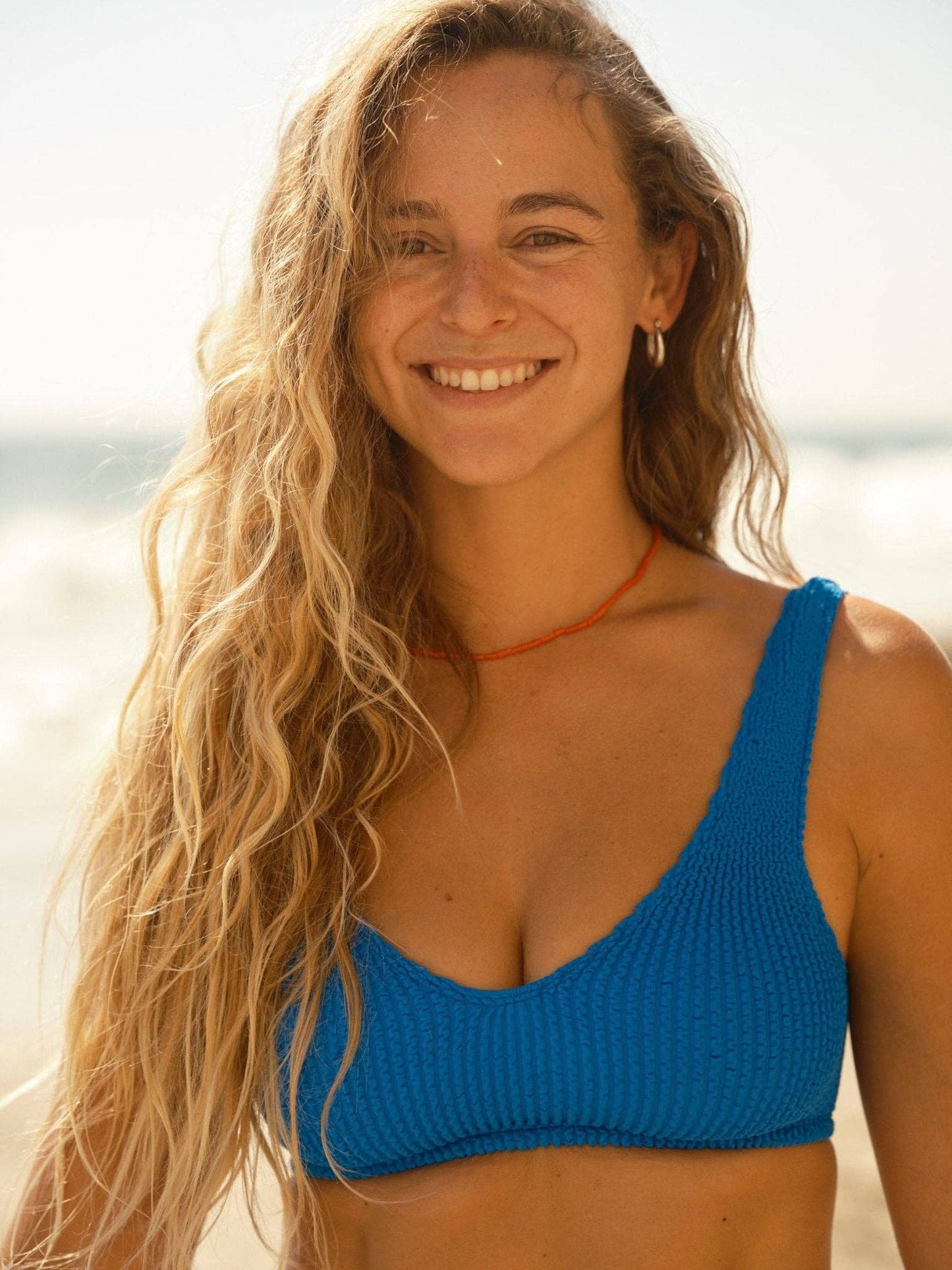 Ripple Bikini Top: Vivid Blue / OS