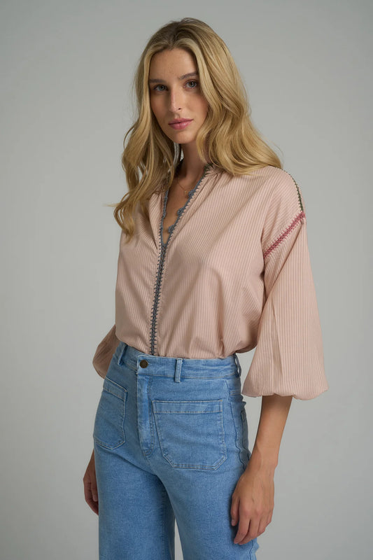 ANATOLIA TRIM TOP - PINK NOUGAT