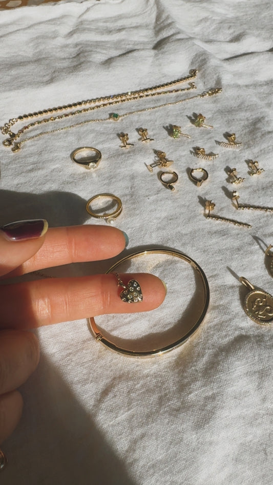 Petite Diamond Dot Bubble Heart Necklace