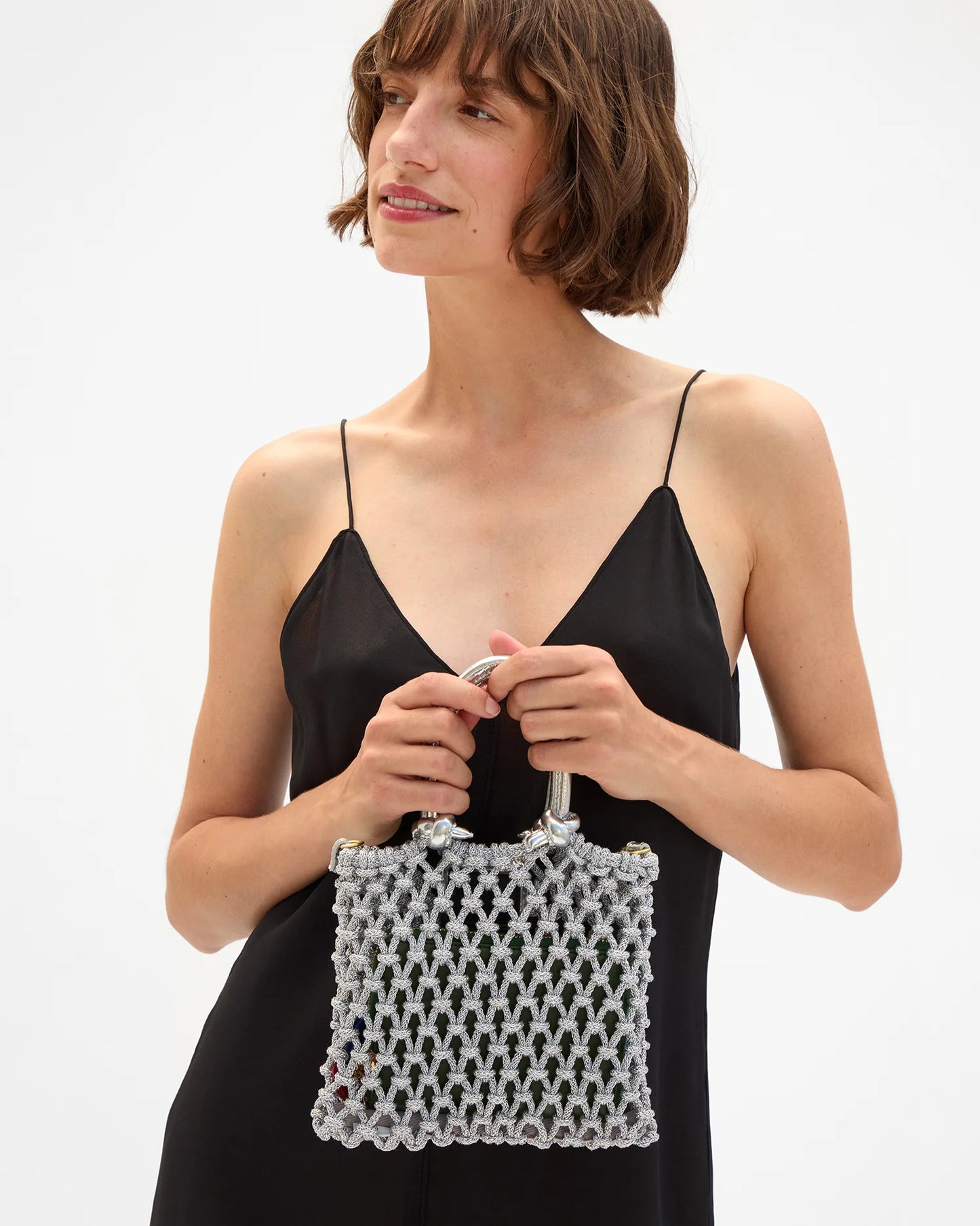 Bianca small tote | Silver