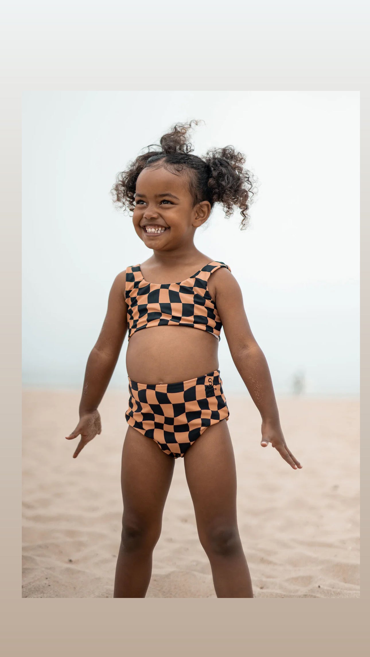 WAVY CHECKS TWO PIECE SWIMSUIT