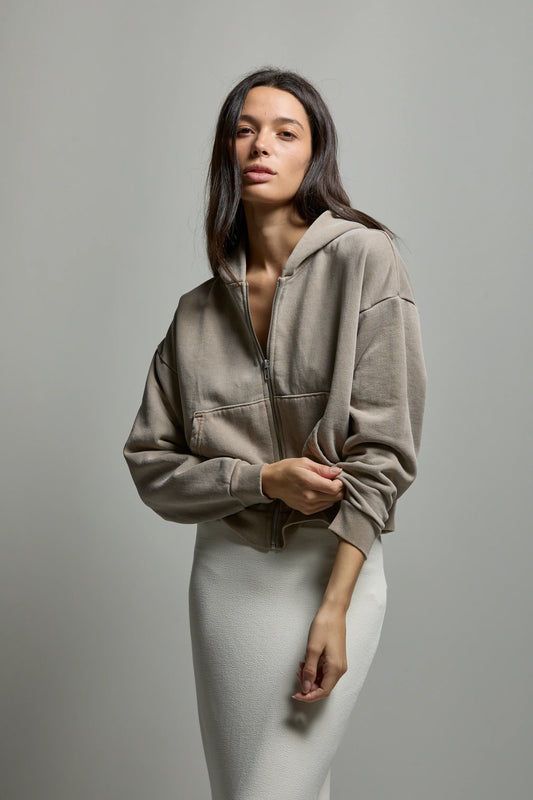 Rosie Zip Hoodie | Vintage mushroom