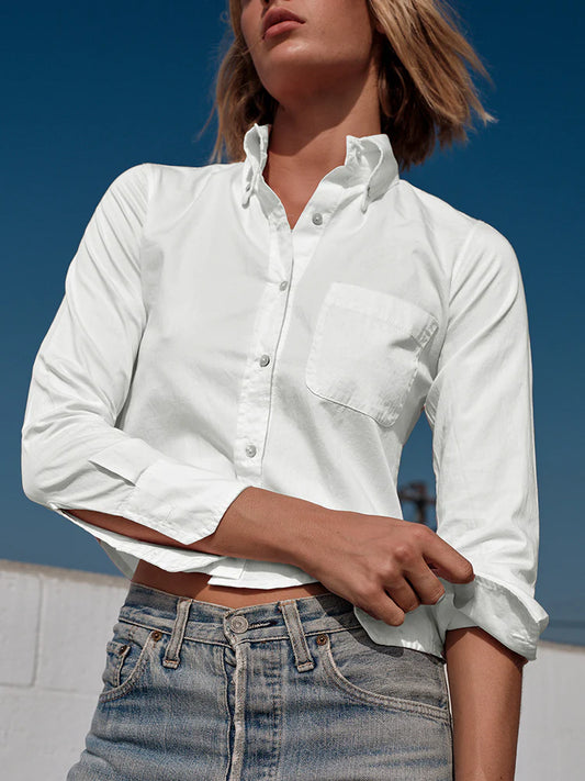 CARMEN CROP SHIRT | White