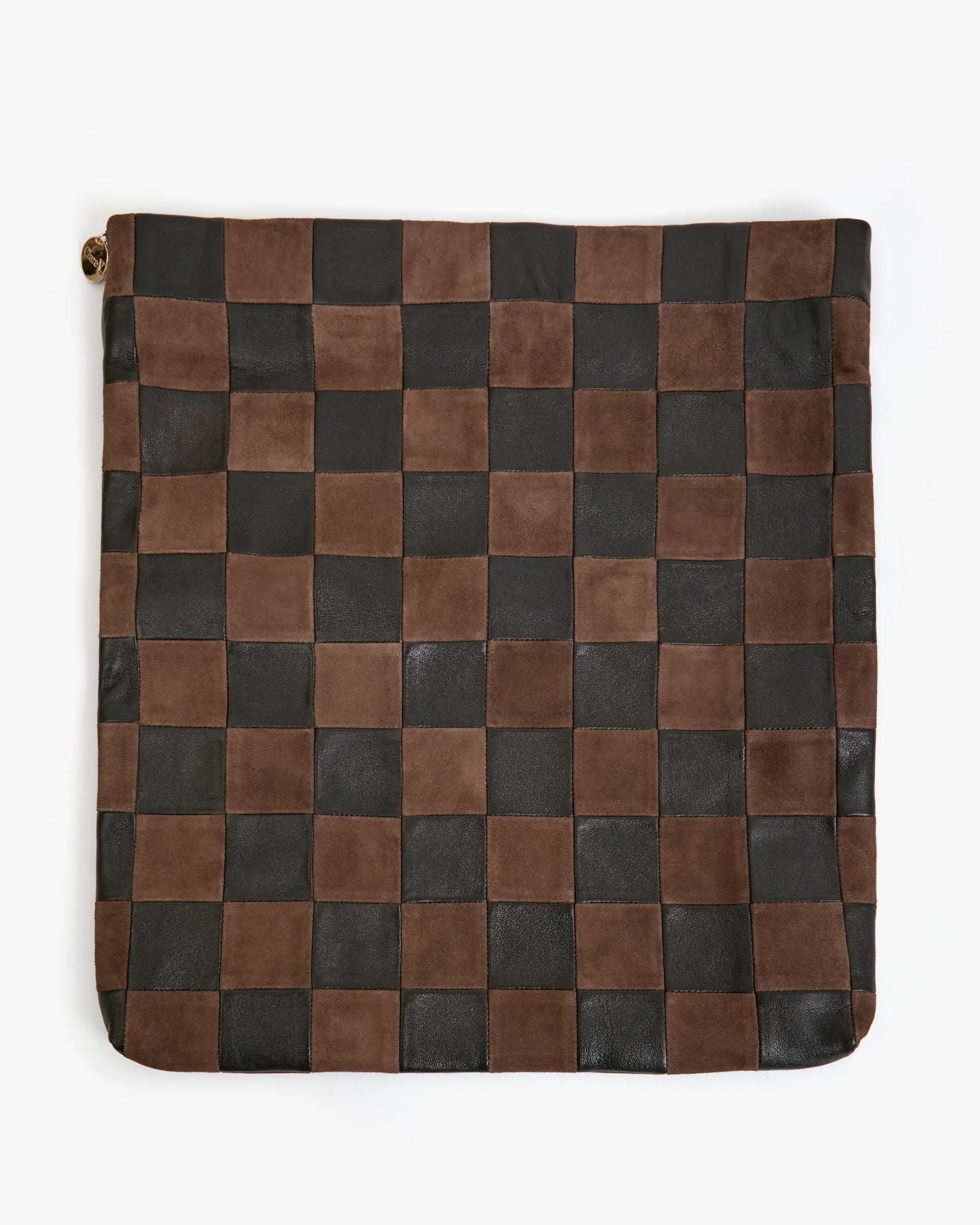 Carryall Clutch w/ Tabs Black/Chocolate Oversized Checker