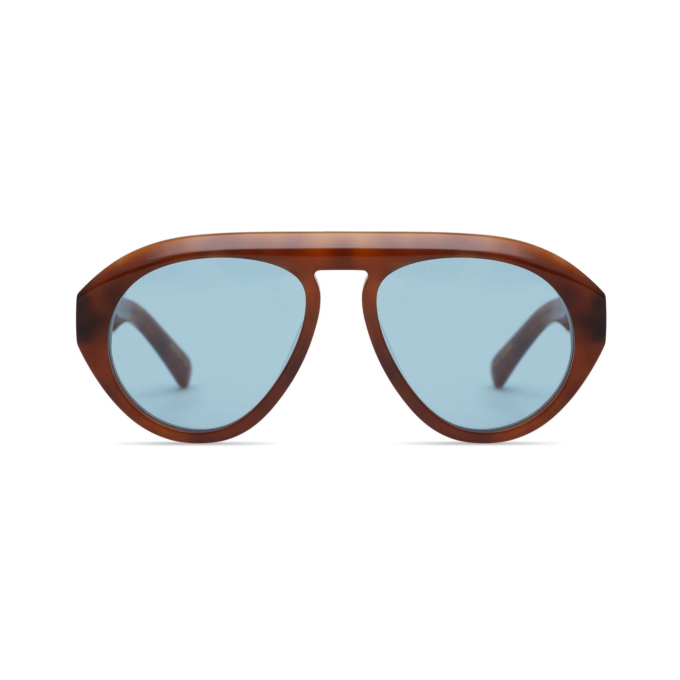 Val in Light Brown Tortoise Blue Lens