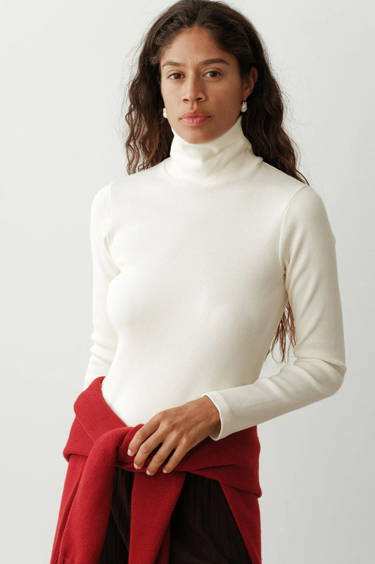 The Rib Turtleneck | Creme