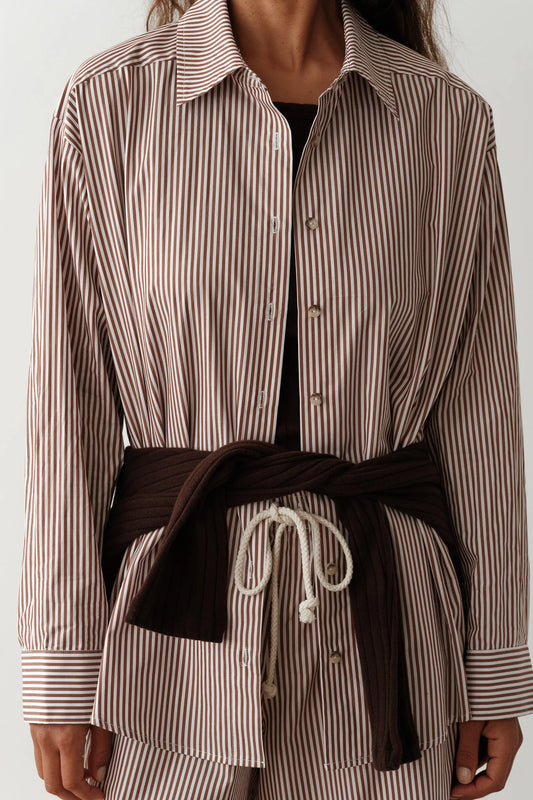 The Stripe Pop Shirt | Espresso Stripe