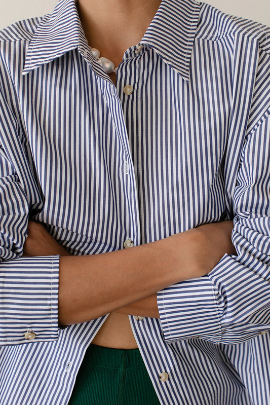 The Stripe Pop Shirt | Navy Stripe