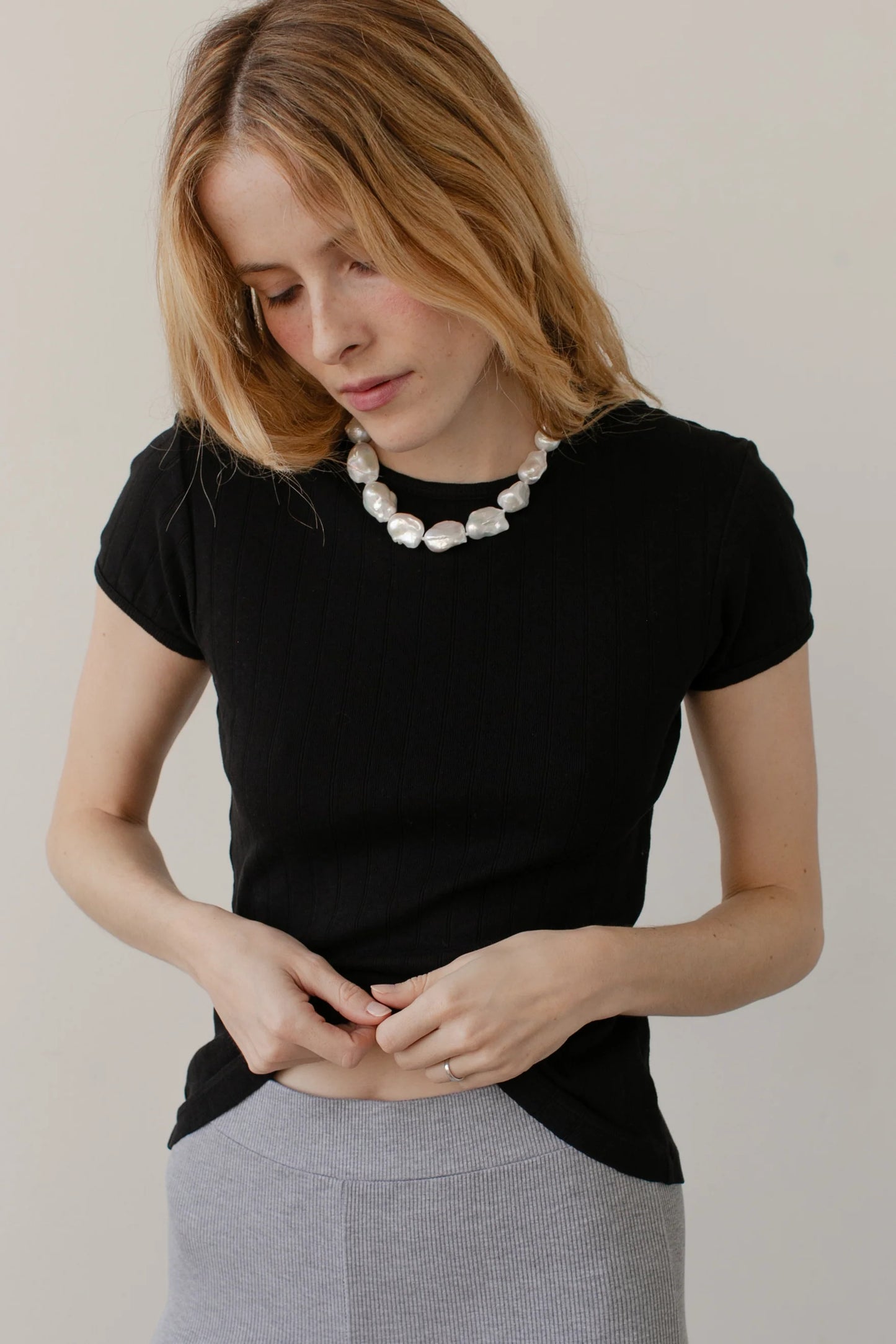 The Pointelle Baby Tee | Jet