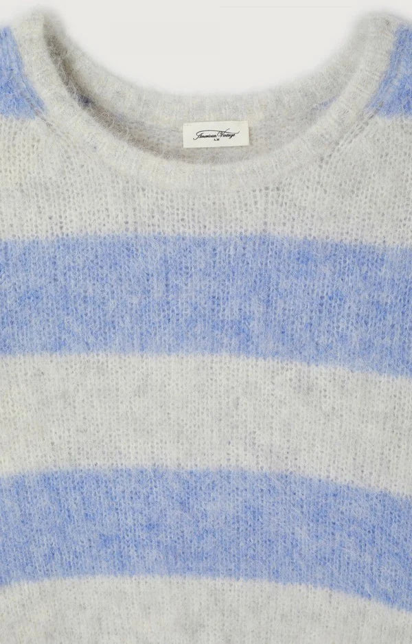 American Vintage NIBY SWEATER, FROST BLUE STRIPE