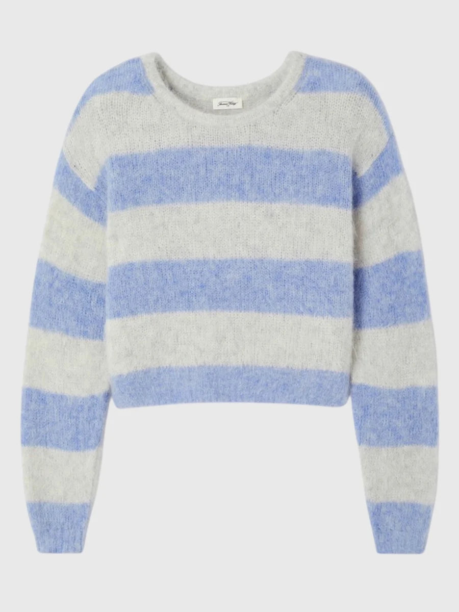 American Vintage Niby Sweater in Frost Blue Stripe at Sister Sister Kauai, Kauai boutique