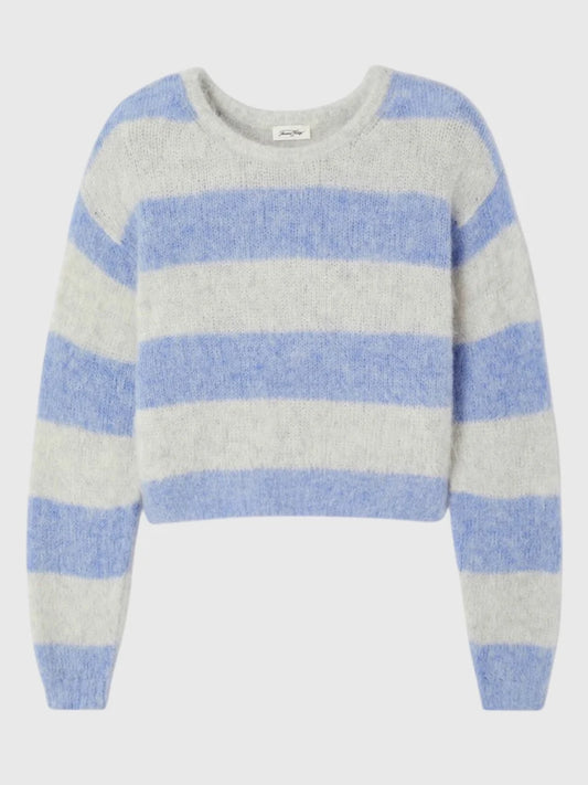 American Vintage Niby Sweater in Frost Blue Stripe at Sister Sister Kauai, Kauai boutique