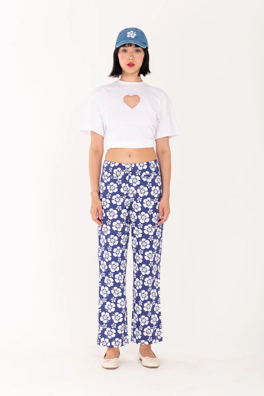 HAPPY HIBISCUS KOKOMO PANT | Blue and White