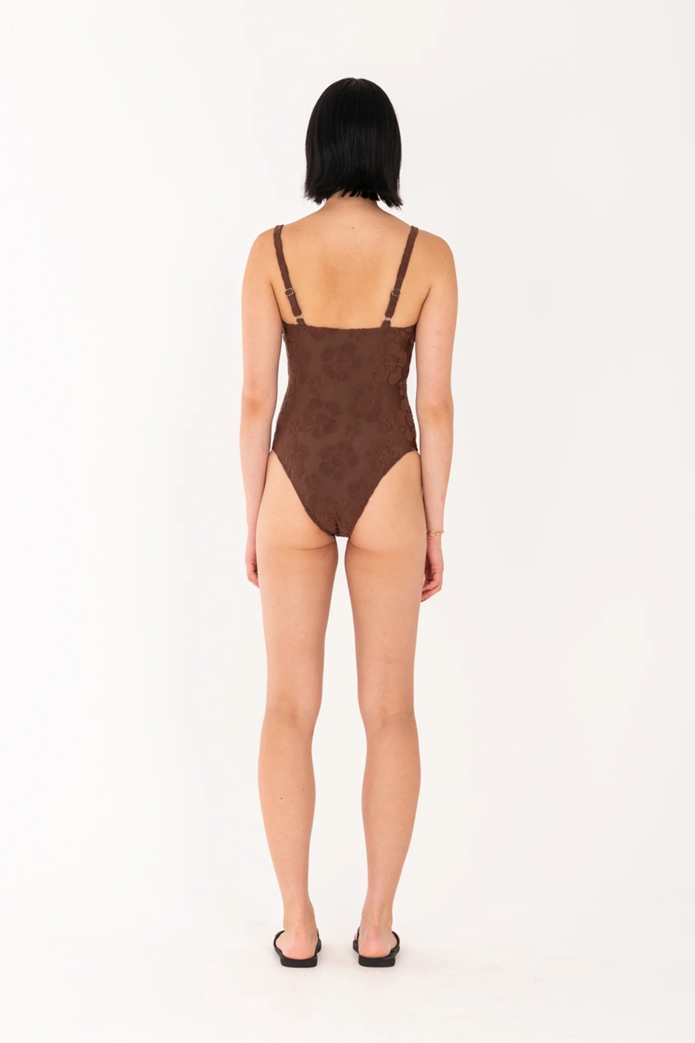 The Happy Hibiscus Towelling One Piece | Brown