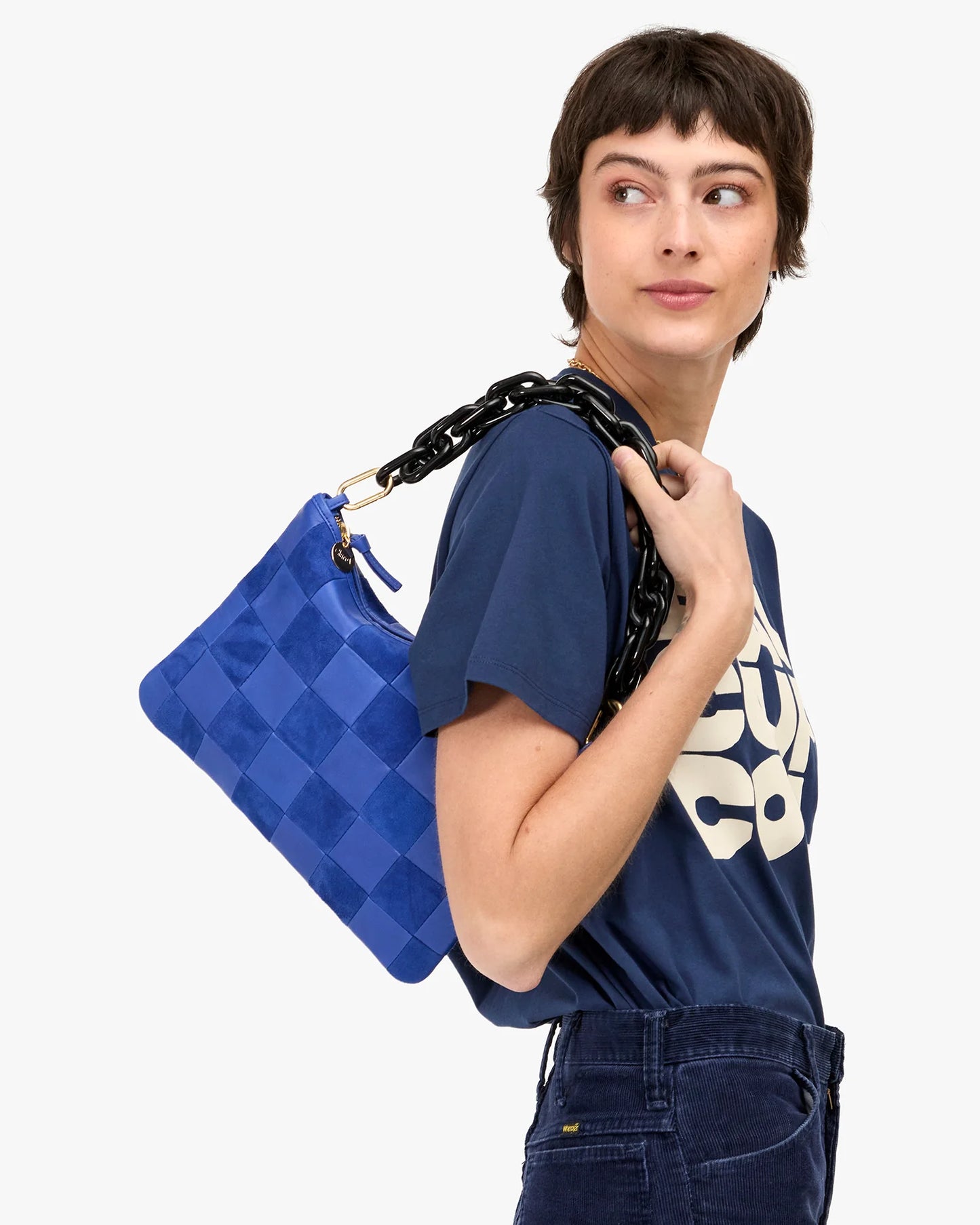 Flat Clutch w/ Tabs Lagoon Oversized Checker