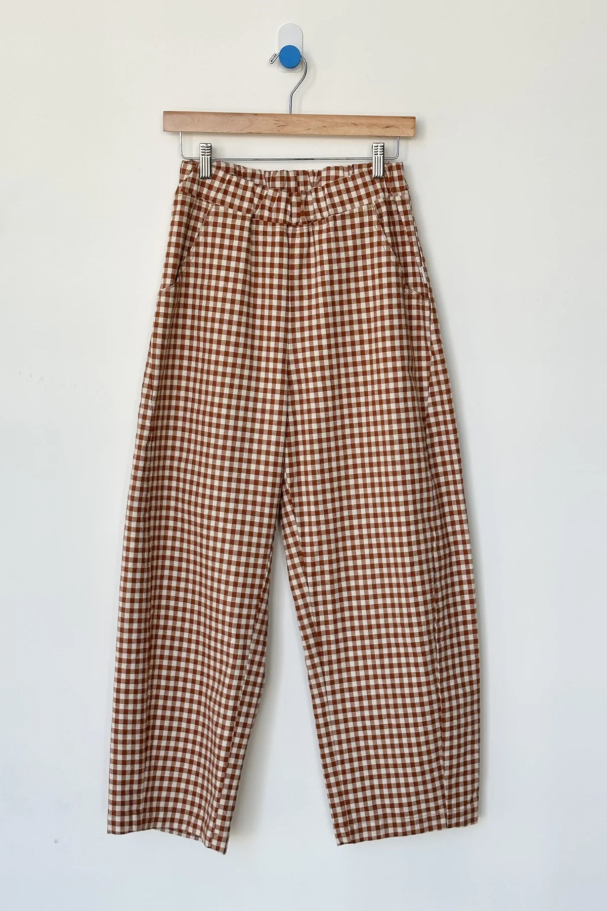 GINGHAM ARC PANTS - CINNAMON GINGHAM