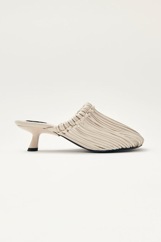 Gleea Cream Leather Mules
