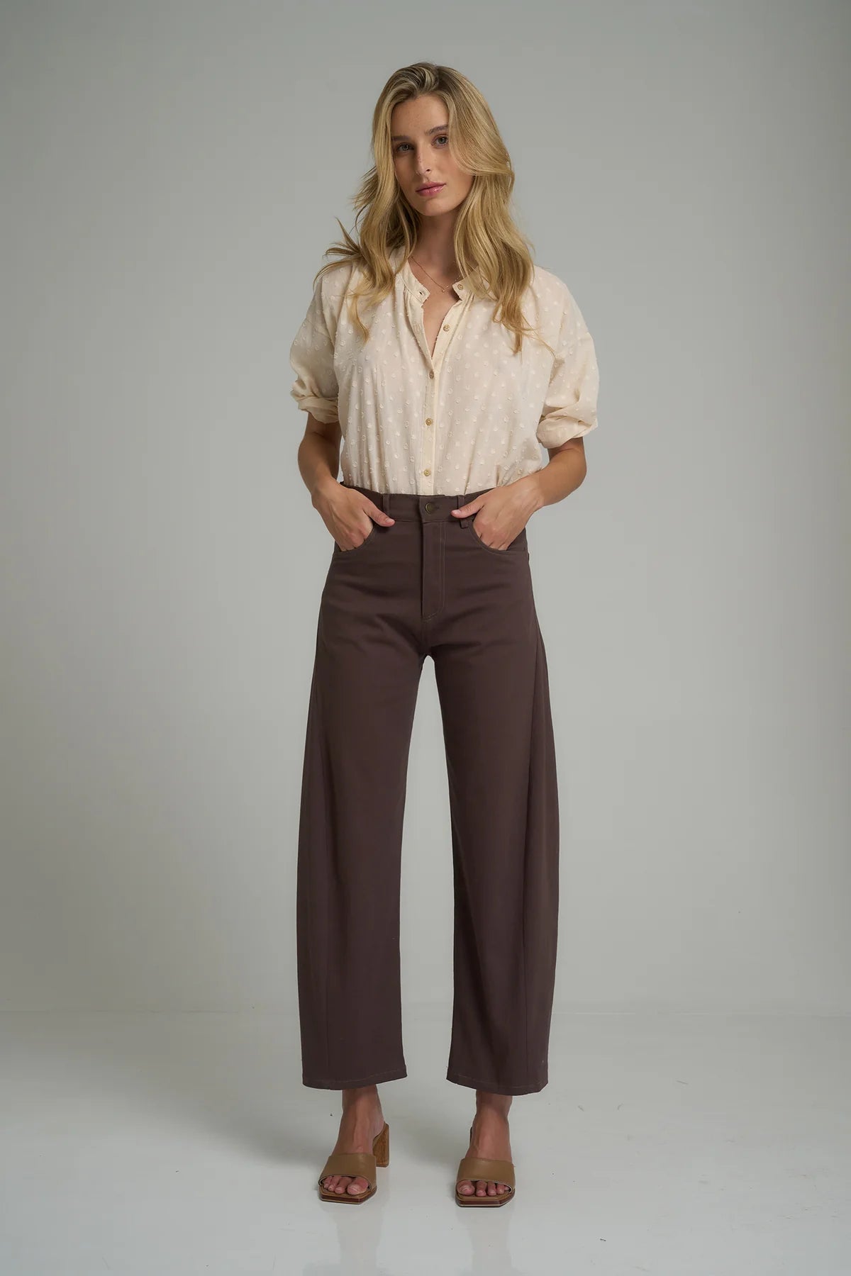 GUILDFORD COTTON PANT - CHOCOLATE
