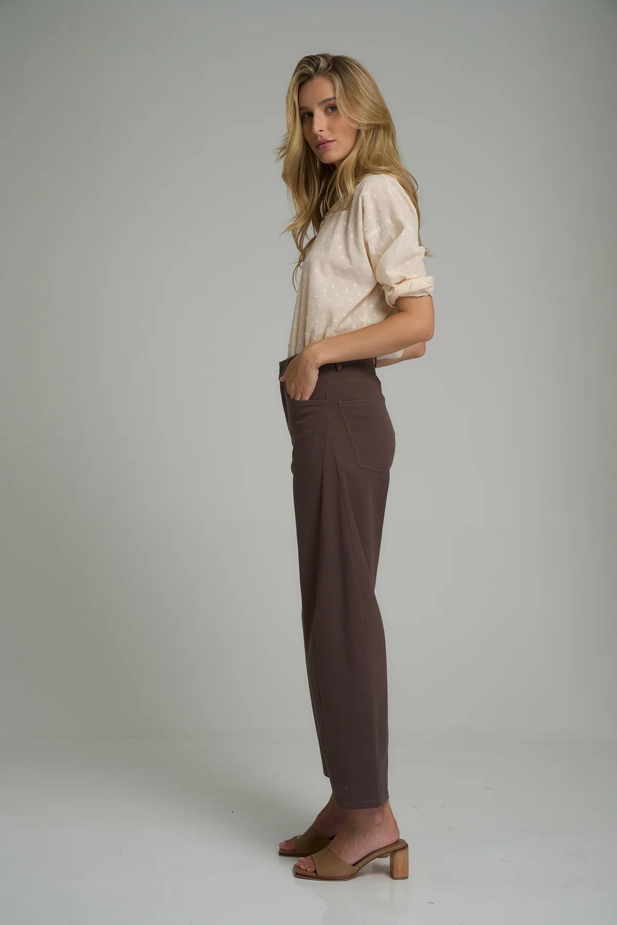 GUILDFORD COTTON PANT - CHOCOLATE