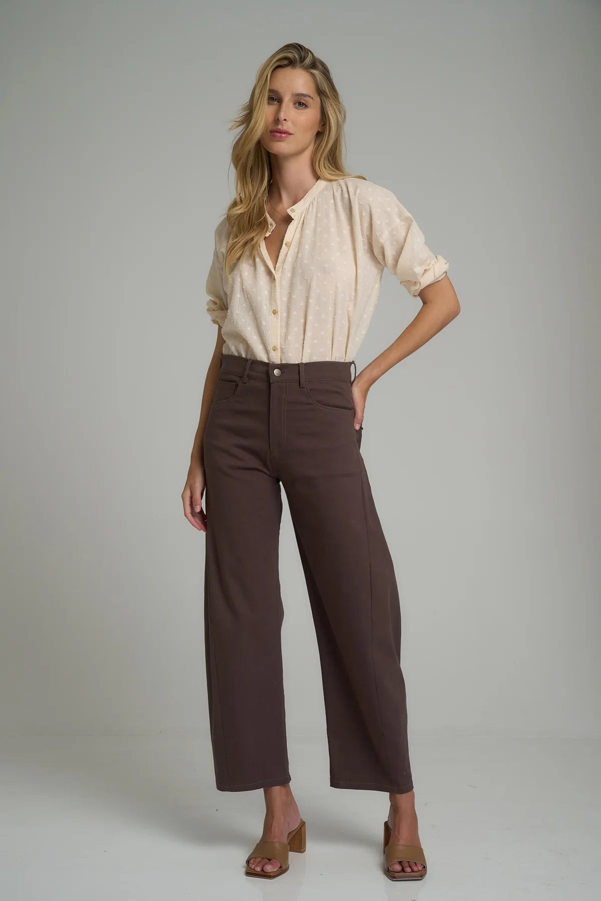 GUILDFORD COTTON PANT - CHOCOLATE
