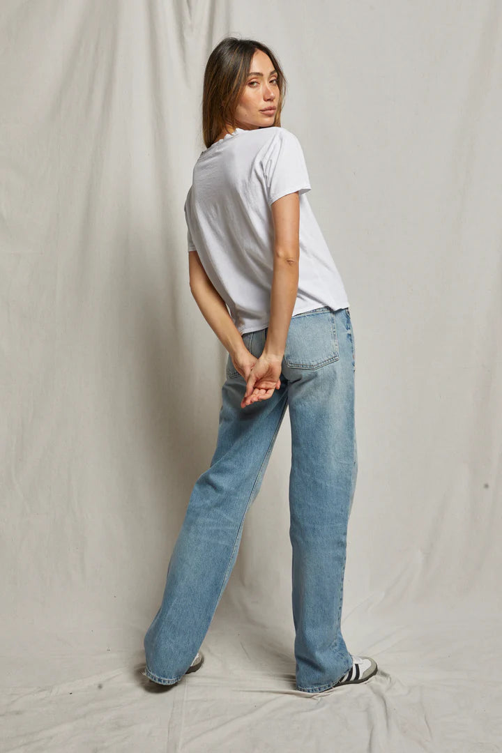 harley cotton boxy crewneck tee | White