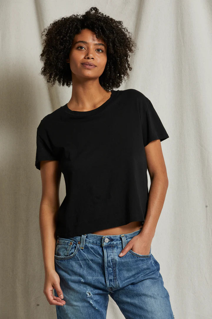 harley cotton boxy crewneck tee | True Black