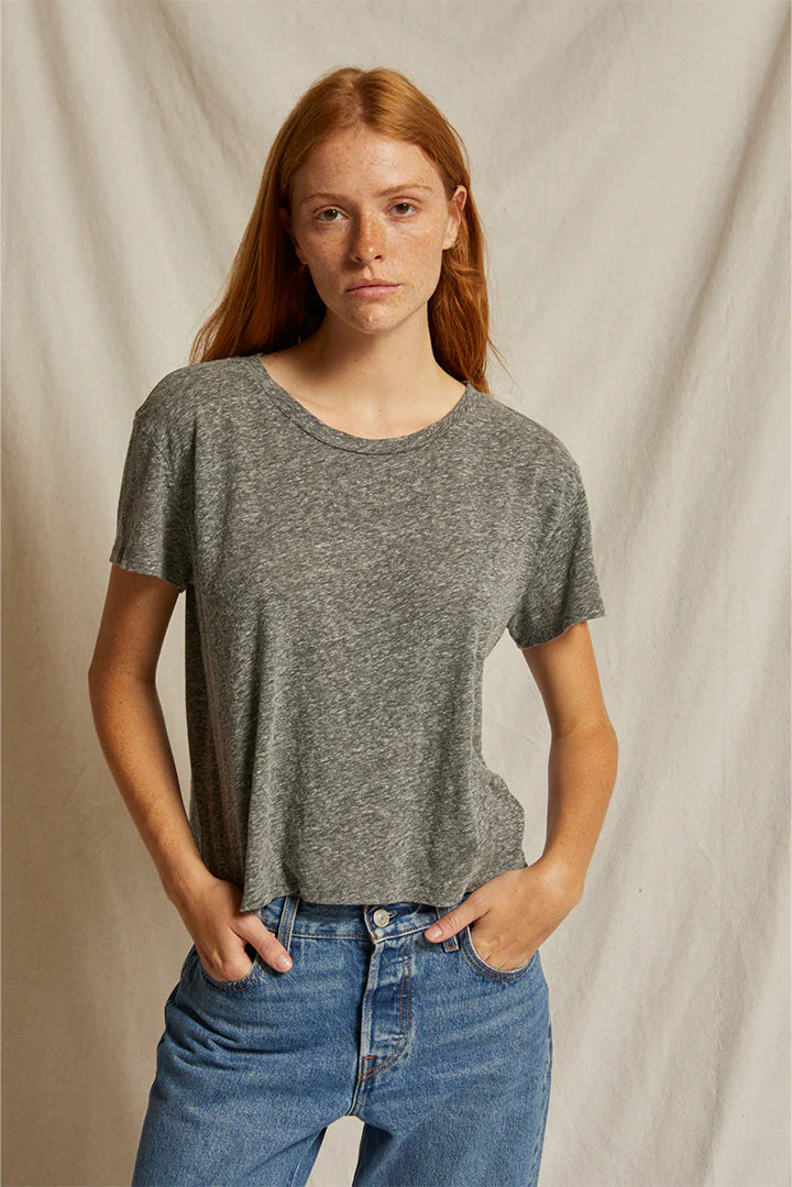 harley cotton boxy crewneck tee | Heather Grey