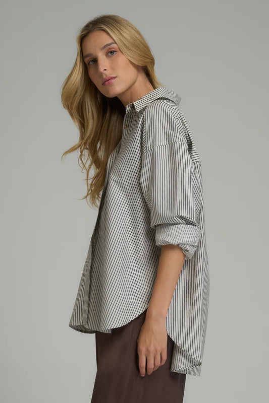 Hasting Shirt Frappe / Charcoal Stripe