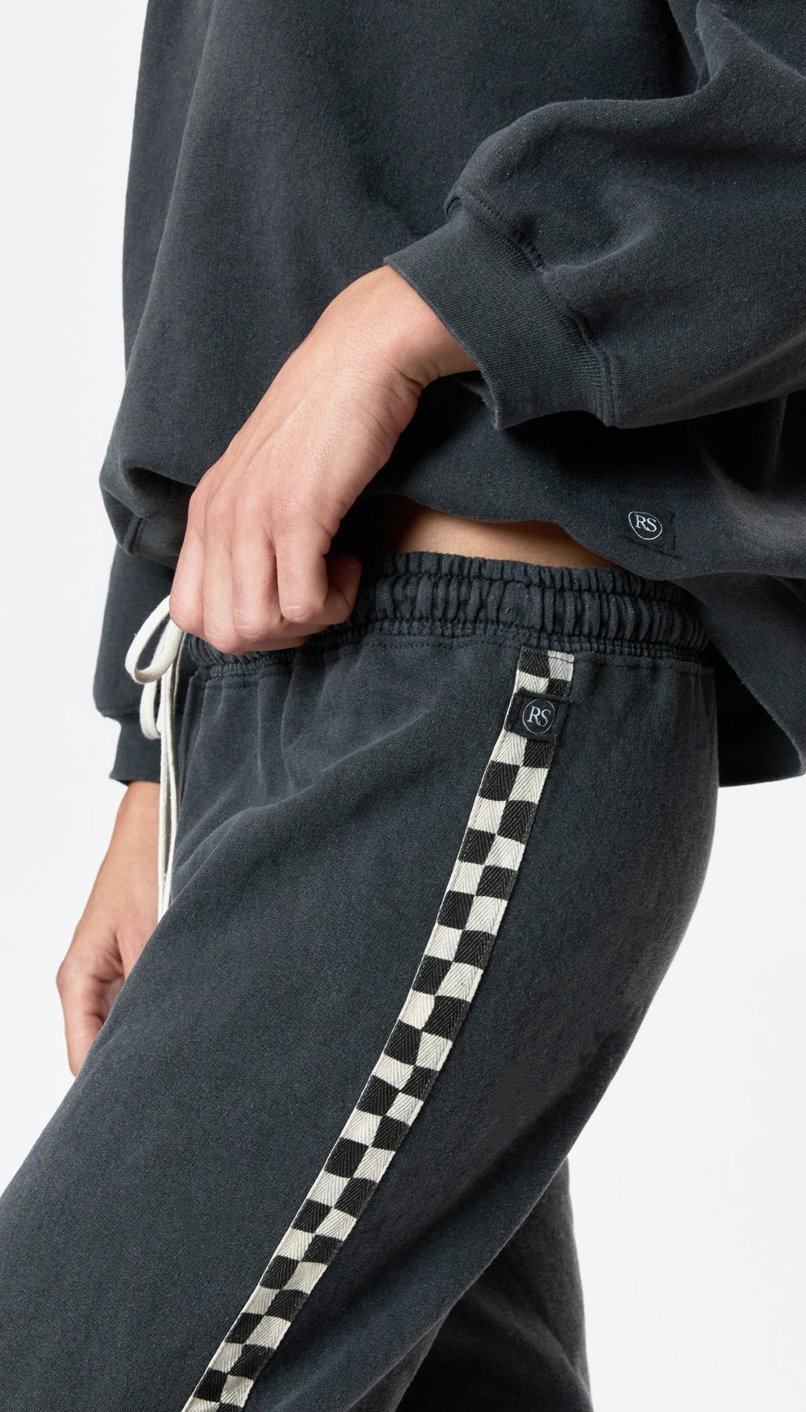 Hughes Polo  Checkerboard | Washed Black