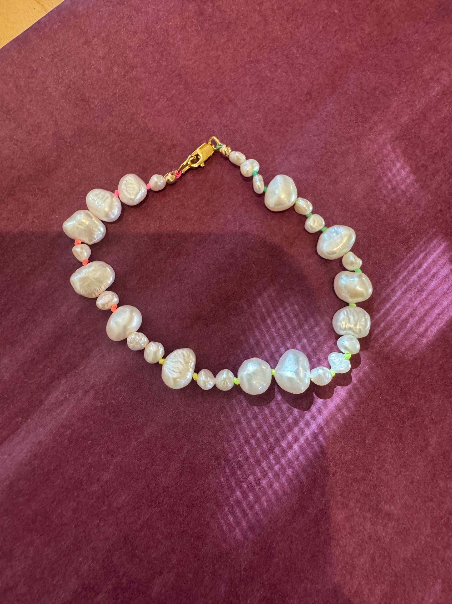 Neon Rainbow Pearl Braclet