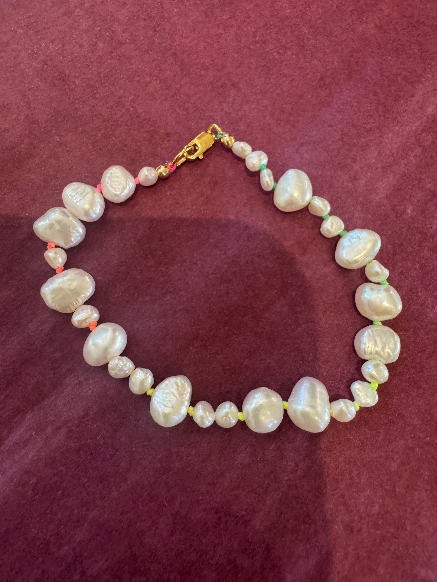 Neon Rainbow Pearl Braclet