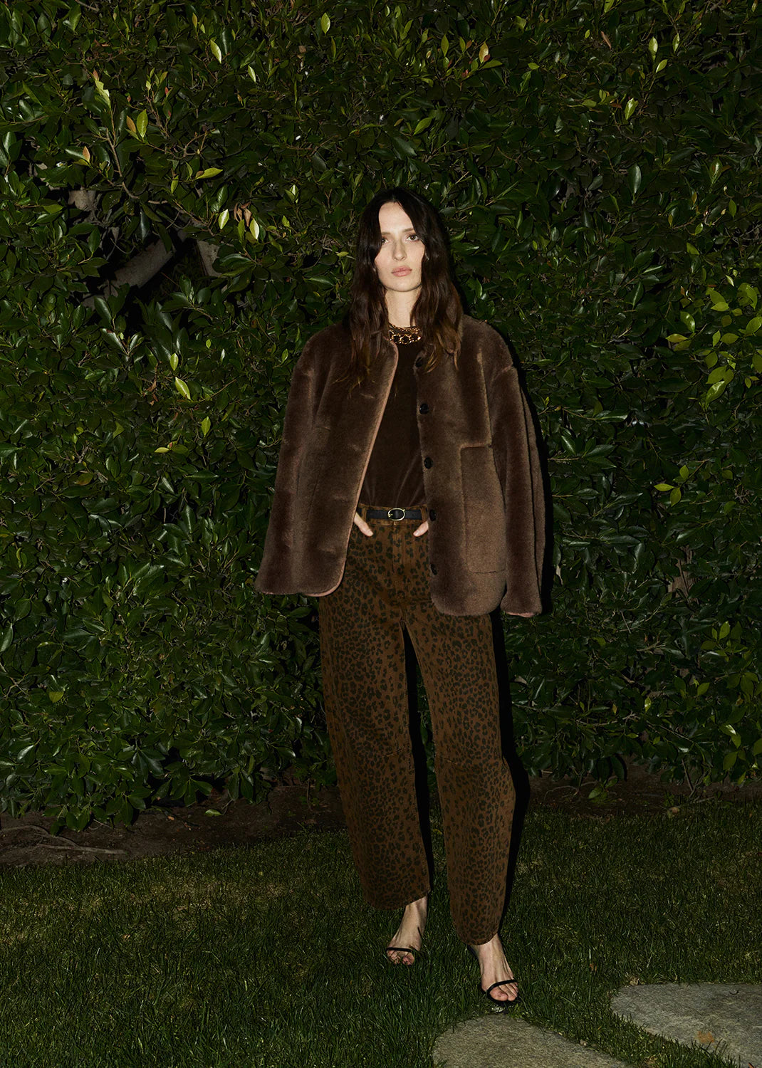 Miro Long Relaxed Jean In Sepia Cheetah