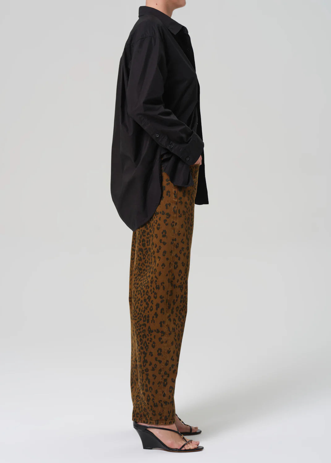 Miro Long Relaxed Jean In Sepia Cheetah
